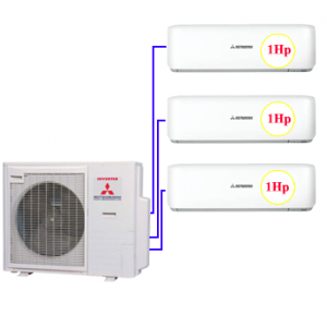 Combo Multi MHI 3 dàn lạnh 1hp+ 1hp + 1hp (7.1kw)